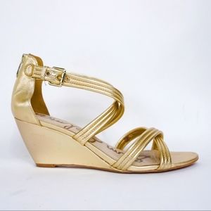 Sam Edelman Gold Metallic Sloan Wedges